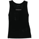 Top a coste con scollo rotondo in nero Maxmara weekend - donna 