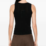 Top a coste con scollo rotondo in nero Maxmara weekend - donna 