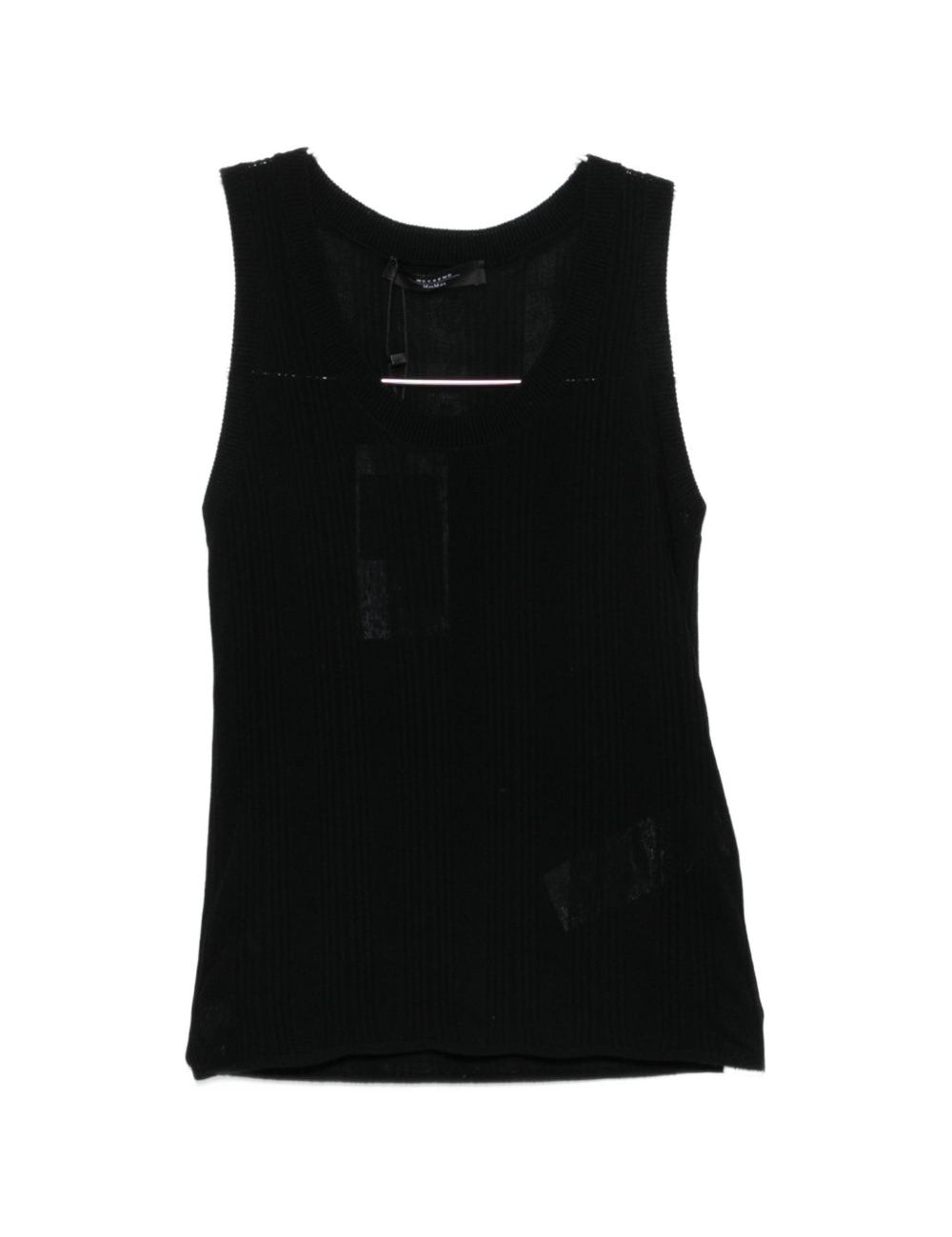 Top a coste con scollo rotondo in nero Maxmara weekend - donna 