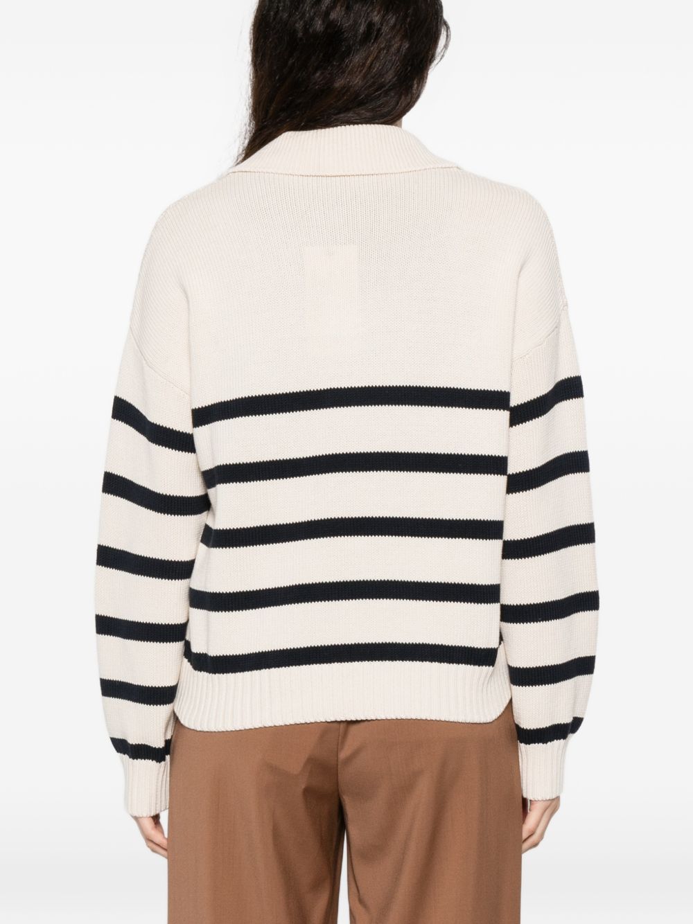 Maglione a righe a maniche lunghe in beige Maxmara weekend - donna 