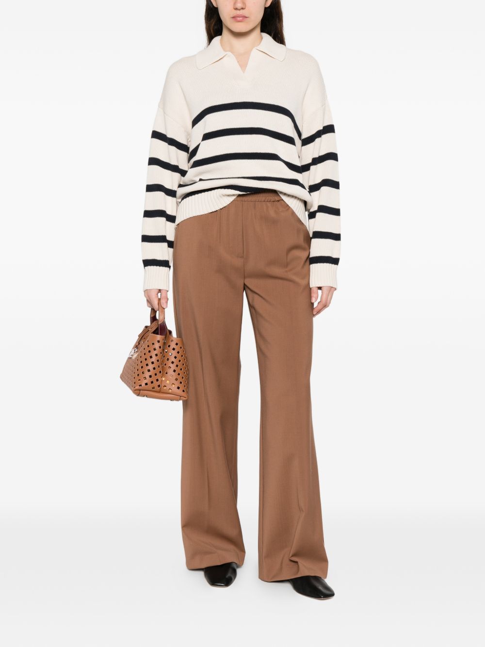 Maglione a righe a maniche lunghe in beige Maxmara weekend - donna 