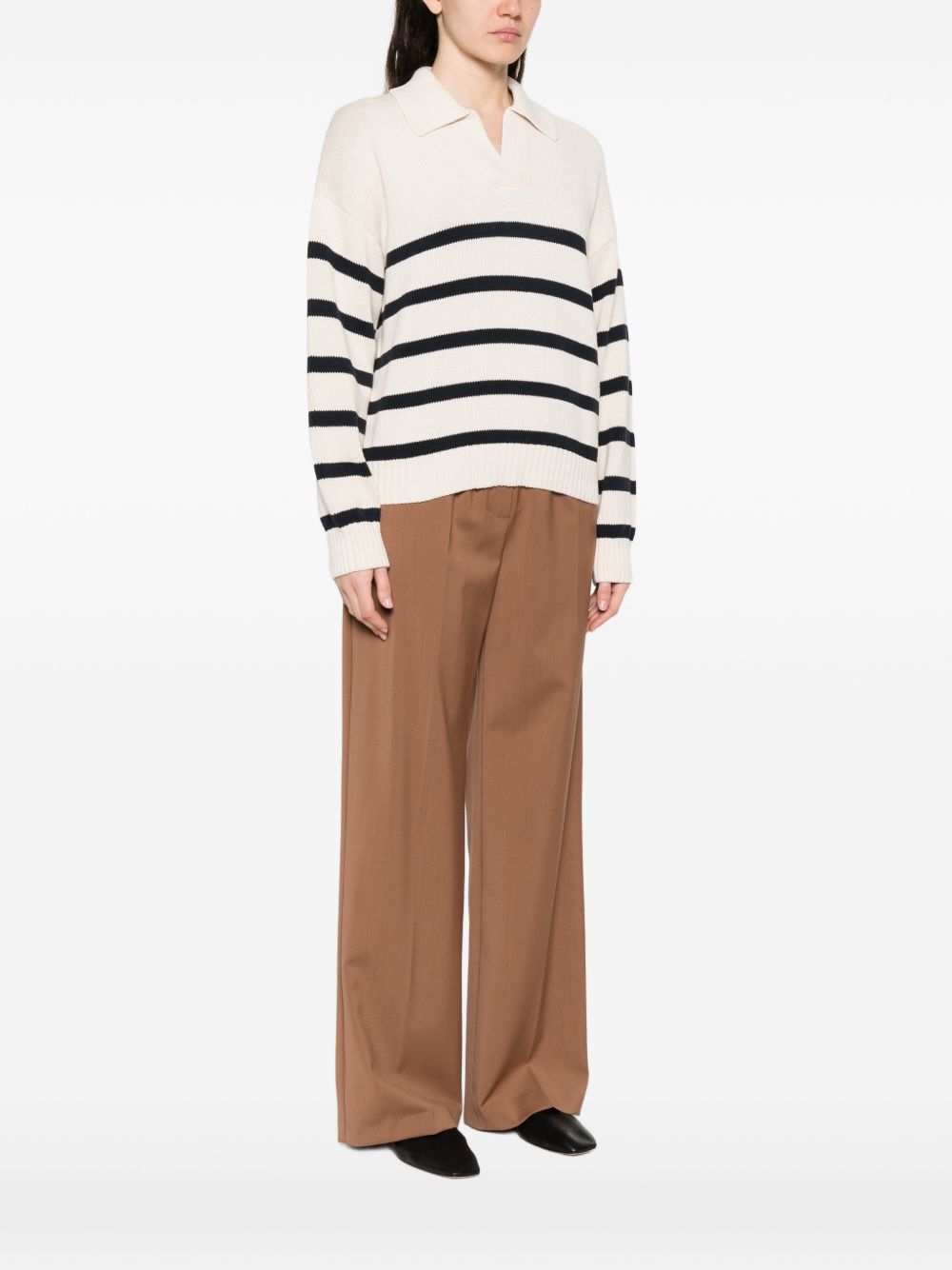 Maglione a righe a maniche lunghe in beige Maxmara weekend - donna 