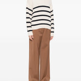 Maglione a righe a maniche lunghe in beige Maxmara weekend - donna 