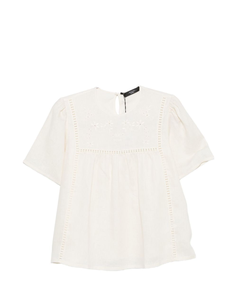 Top a pannelli con ricami floreali in bianco Maxmara weekend - donna 
