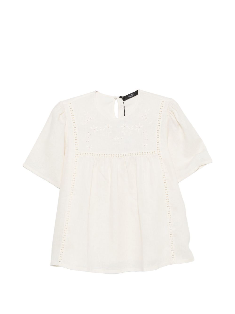 Top a pannelli con ricami floreali in bianco Maxmara weekend - donna 