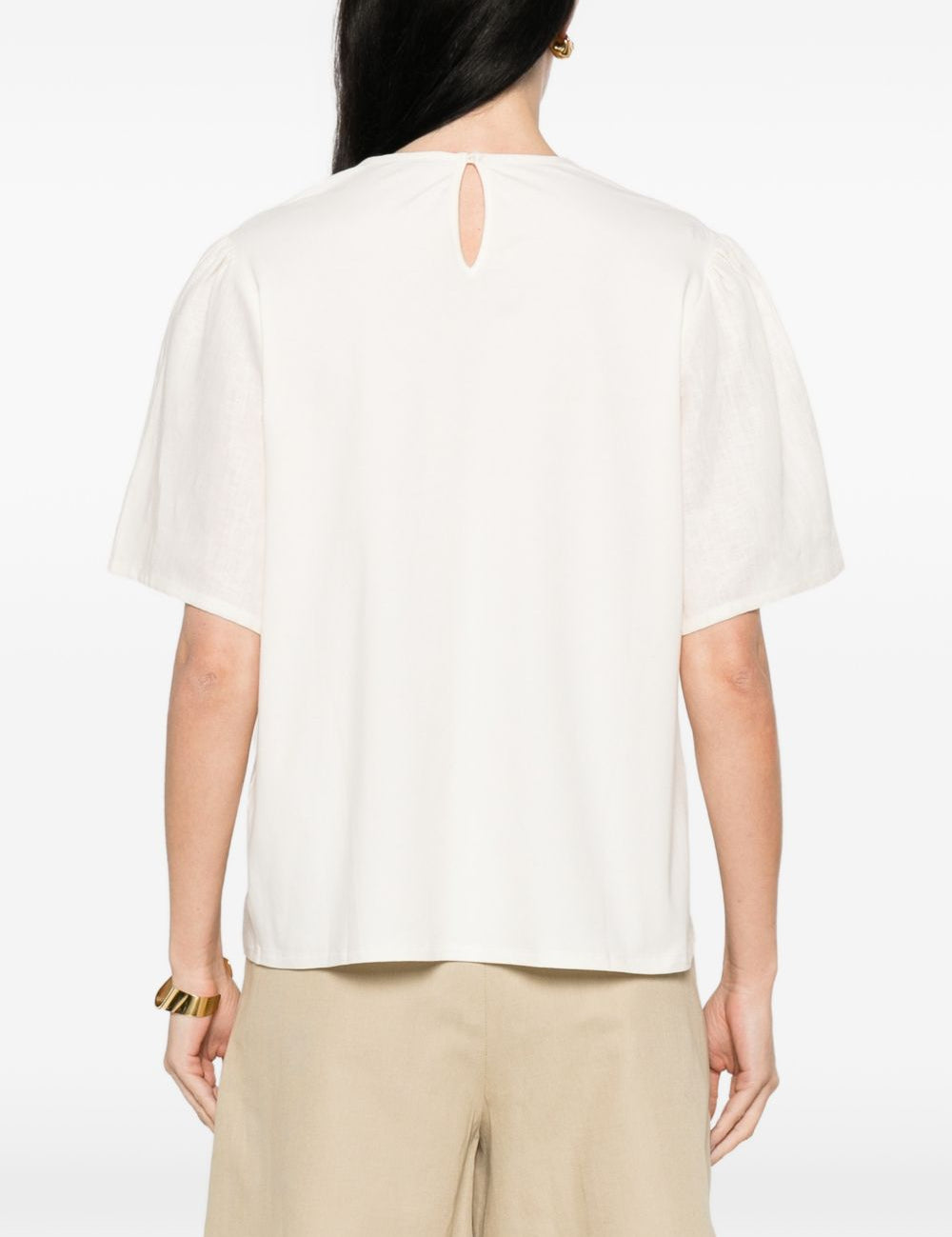 Top a pannelli con ricami floreali in bianco Maxmara weekend - donna 