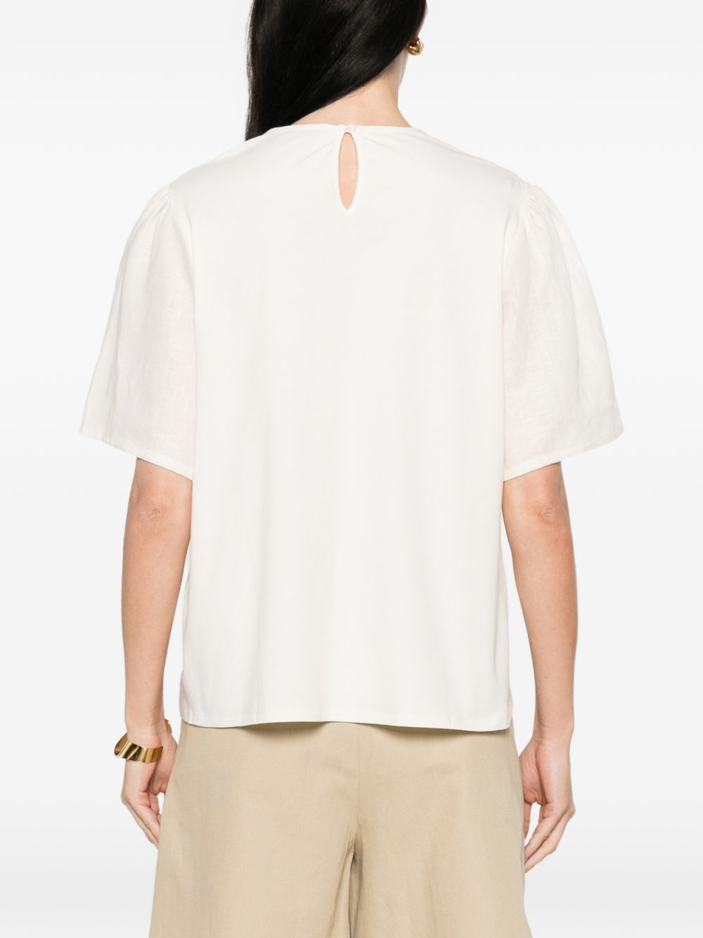 Top a pannelli con ricami floreali in bianco Maxmara weekend - donna 