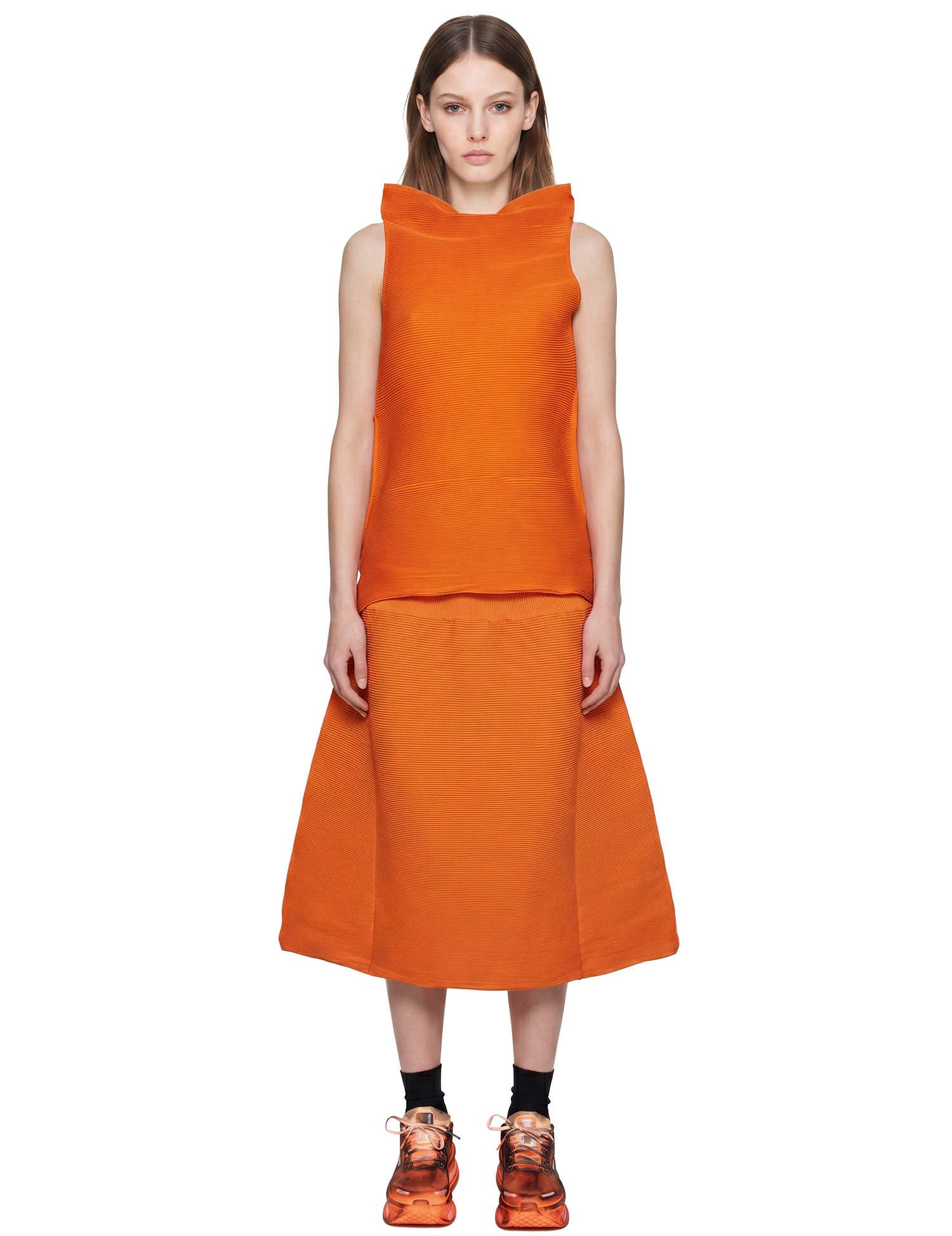 Top a collo alto senza maniche in arancione Melitta Baumeister - donna 