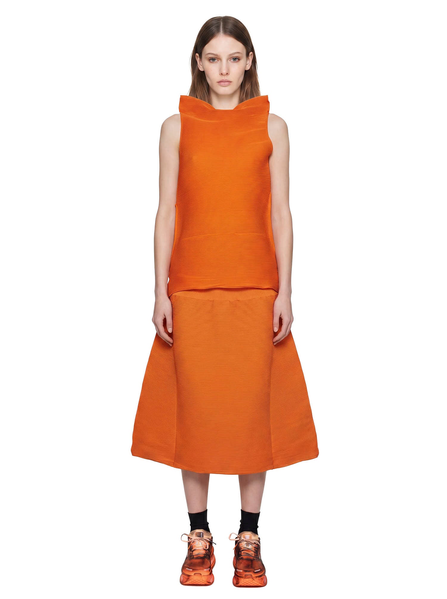 Top a collo alto senza maniche in arancione Melitta Baumeister - donna 