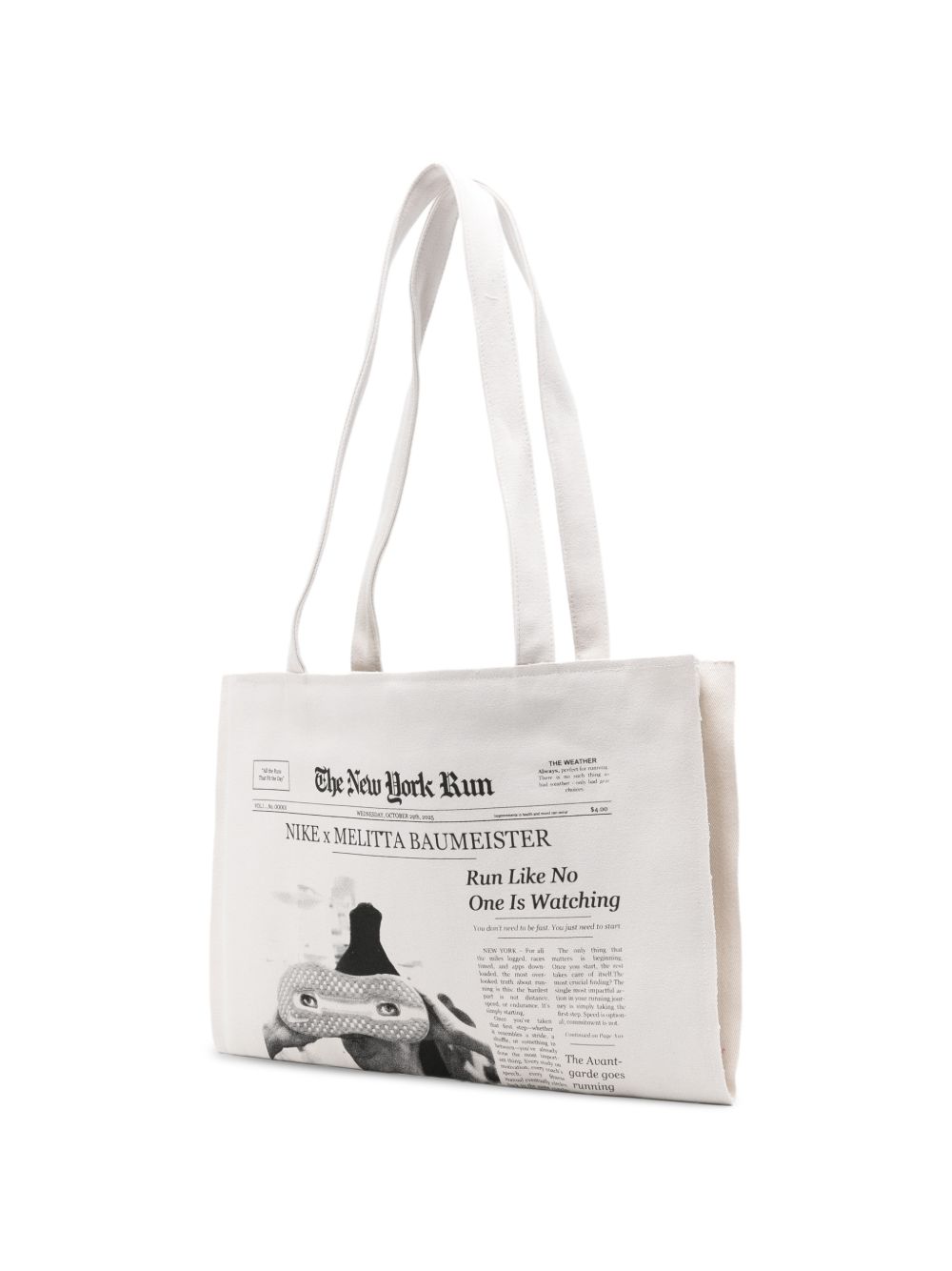 Borsa a spalla  New York Times in bianco 