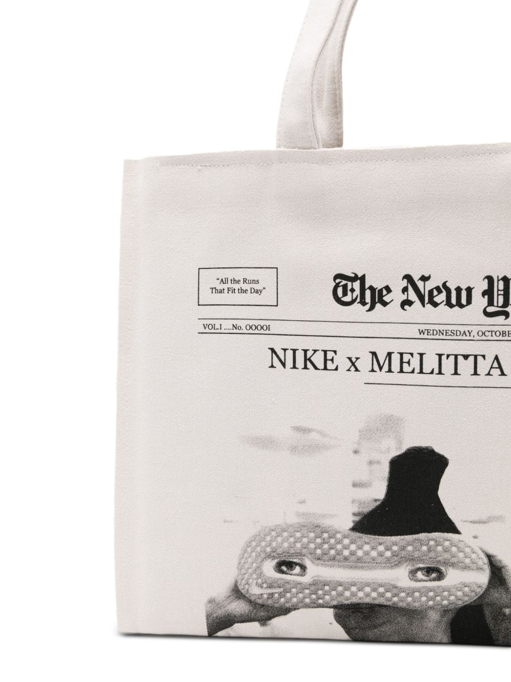 Borsa a spalla  New York Times in bianco 