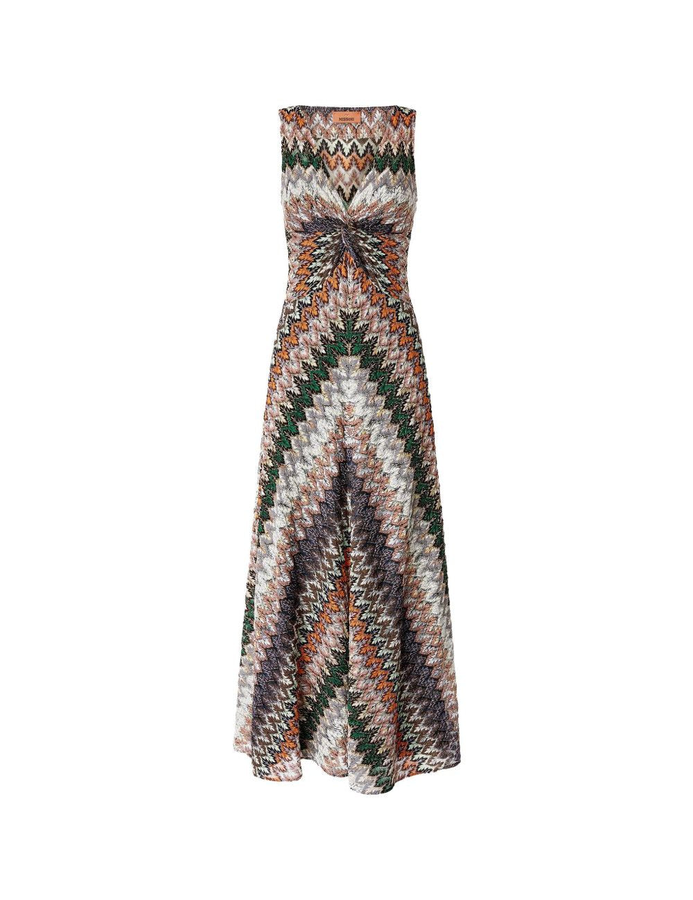 Abito lungo con scollo a V multicolore Missoni - donna 