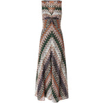 Abito lungo con scollo a V multicolore Missoni - donna 