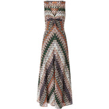 Abito lungo con scollo a V multicolore Missoni - donna 