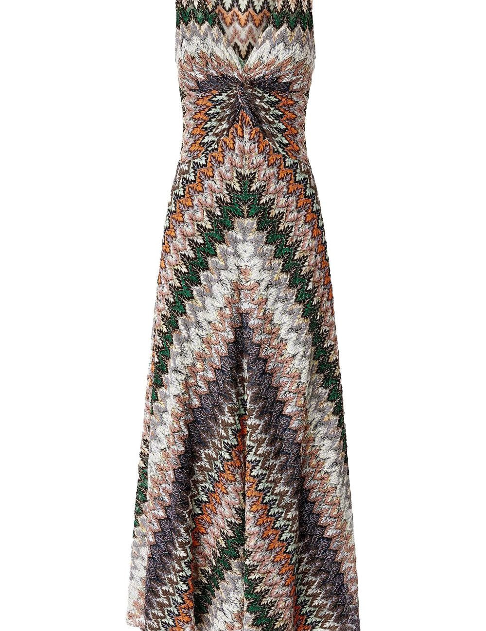 Abito lungo con scollo a V multicolore Missoni - donna 