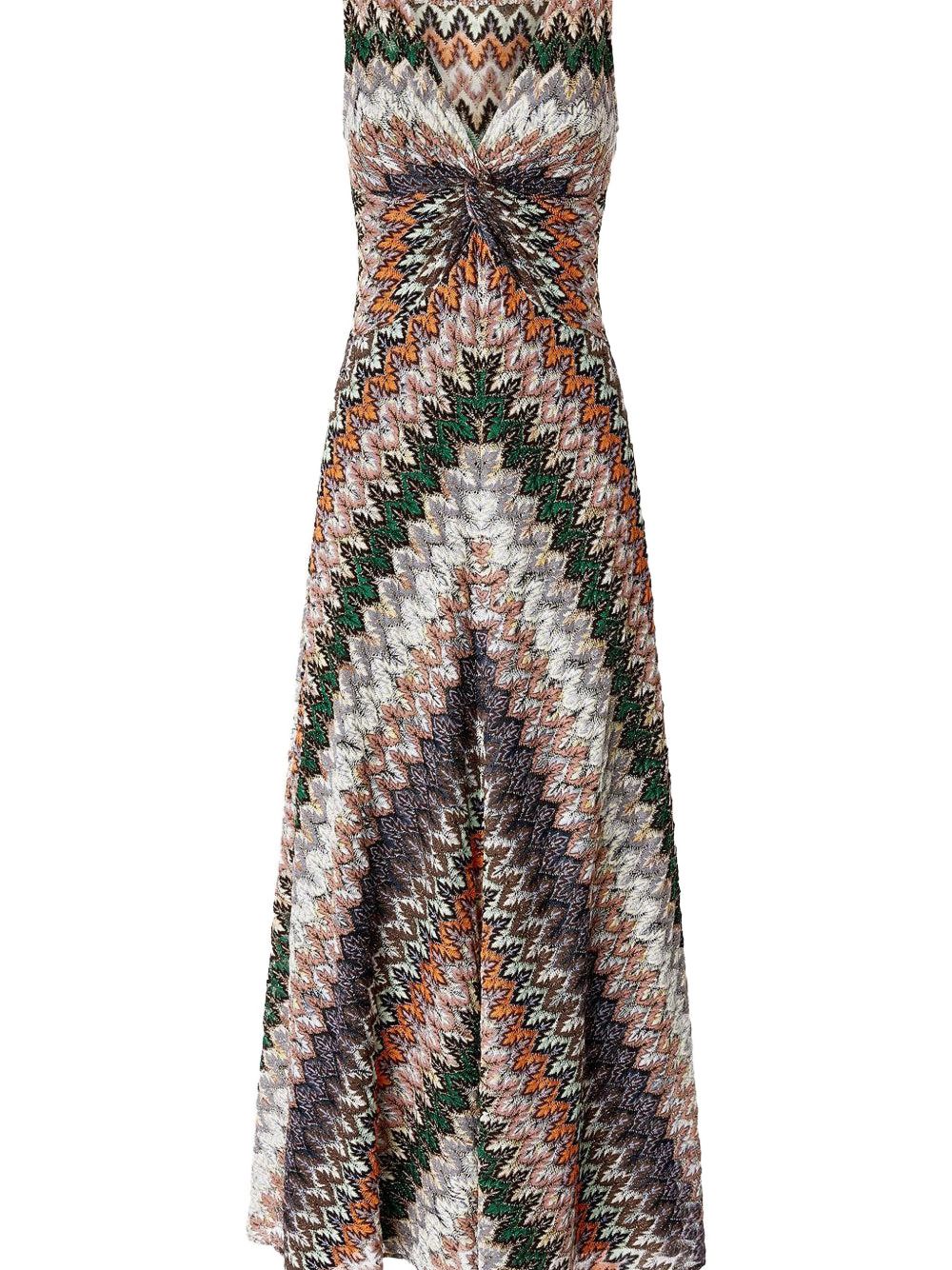 Abito lungo con scollo a V multicolore Missoni - donna 