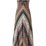 Abito lungo con scollo a V multicolore Missoni - donna 