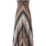 Abito lungo con scollo a V multicolore Missoni - donna 