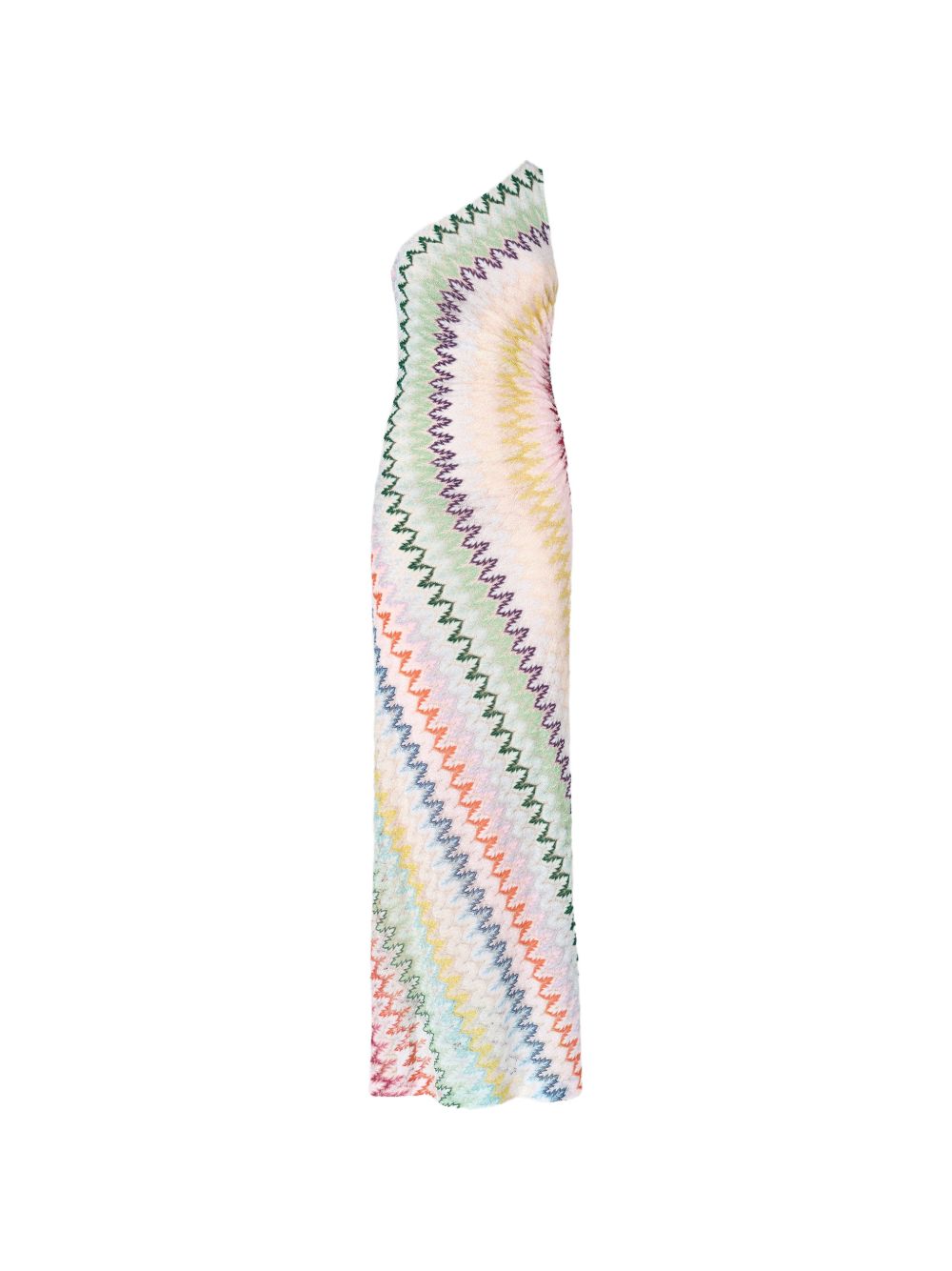 Abito lungo monospalla a righe multicolore Missoni - donna 