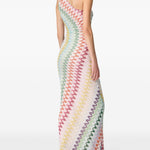 Abito lungo monospalla a righe multicolore Missoni - donna 