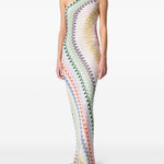 Abito lungo monospalla a righe multicolore Missoni - donna 