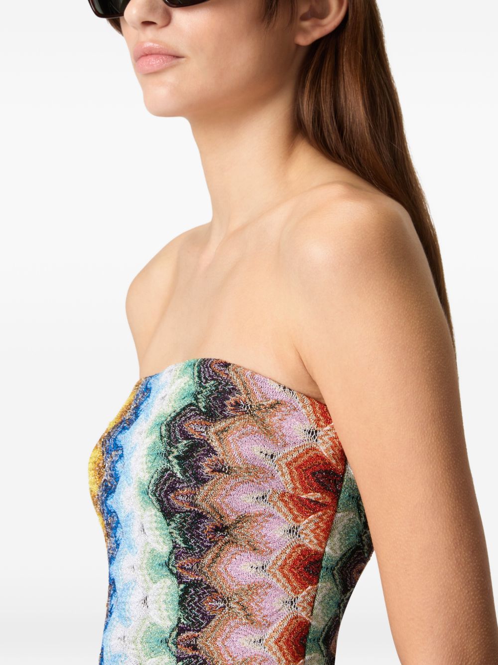 Abito mini senza spalline multicolore Missoni - donna 