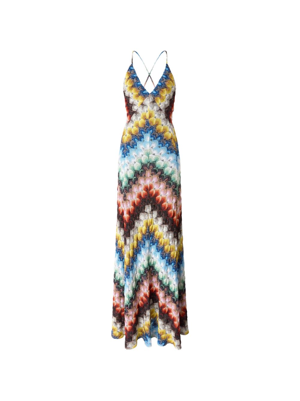 Abito lungo con scollo a V multicolore Missoni - donna 