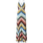 Abito lungo con scollo a V multicolore Missoni - donna 