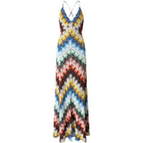 Abito lungo con scollo a V multicolore Missoni - donna 