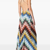 Abito lungo con scollo a V multicolore Missoni - donna 