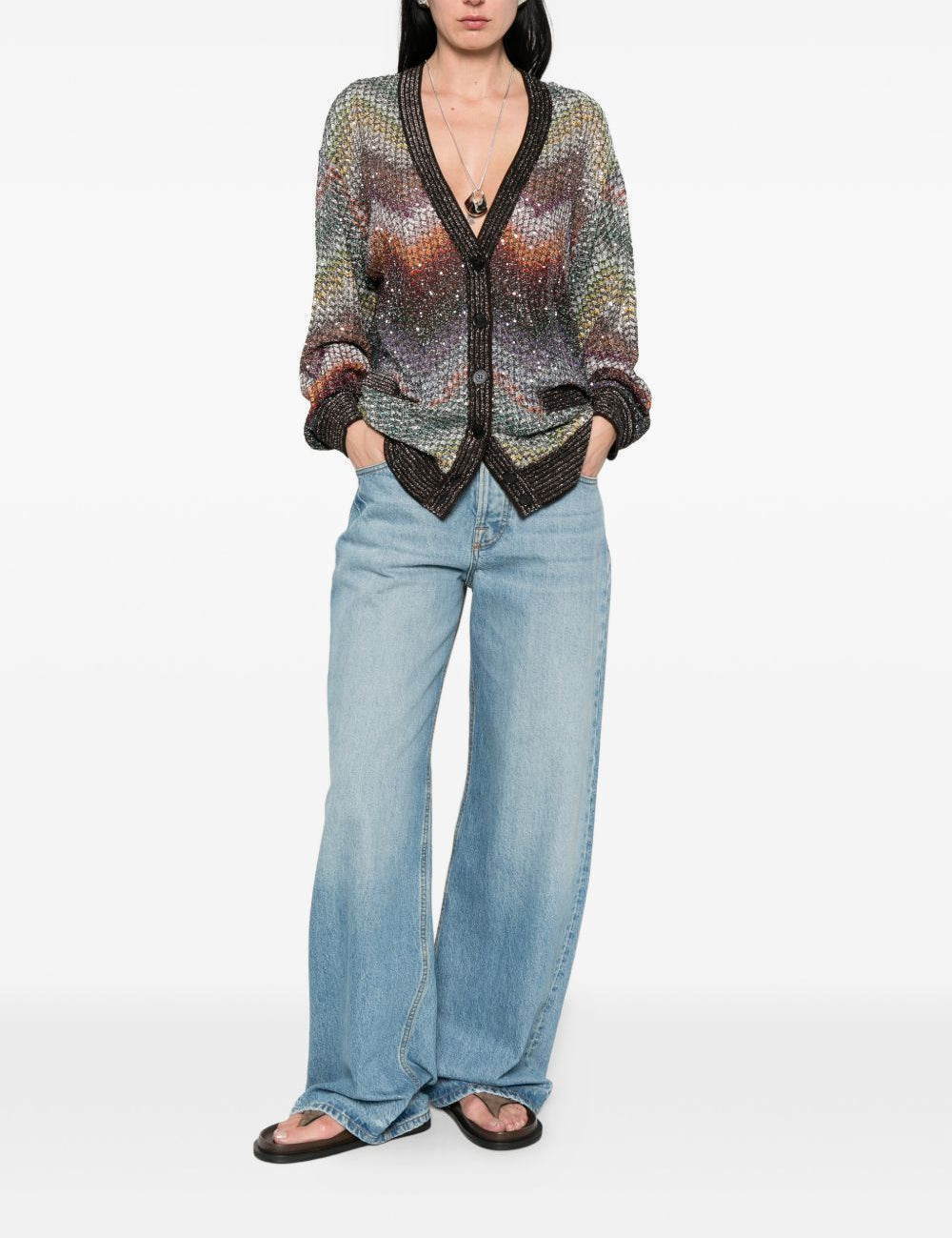 CARDIGAN MAXI CHEVRON-PATTERN MULTICOLOR MISSONI - DONNA 
