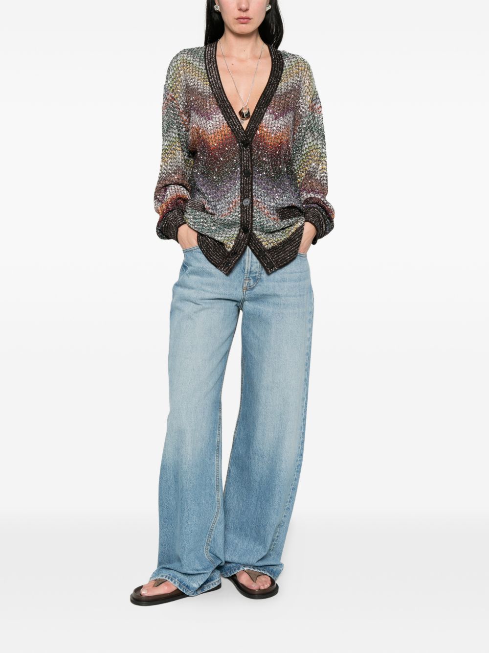CARDIGAN MAXI CHEVRON-PATTERN MULTICOLOR MISSONI - DONNA 