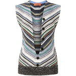 Gilet a righe con applicazione di paillettes in blu Missoni - donna 