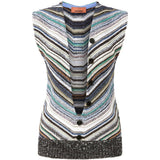 Gilet a righe con applicazione di paillettes in blu Missoni - donna 
