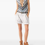 Gilet a righe con applicazione di paillettes in blu Missoni - donna 