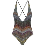 Costume intero con incrocio multicolore Missoni - donna 