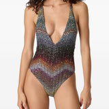 Costume intero con incrocio multicolore Missoni - donna 