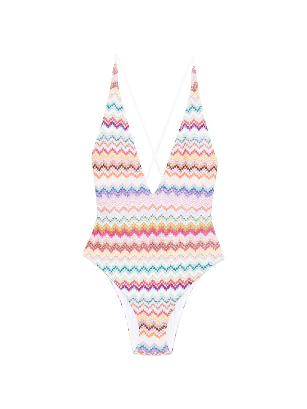 Costume intero con motivo a zigzag in multicolore Missoni - donna 