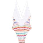 Costume intero con motivo a zigzag in multicolore Missoni - donna 