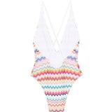 Costume intero con motivo a zigzag in multicolore Missoni - donna 