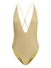 Costume da bagno con scollo a V in oro Missoni - donna
