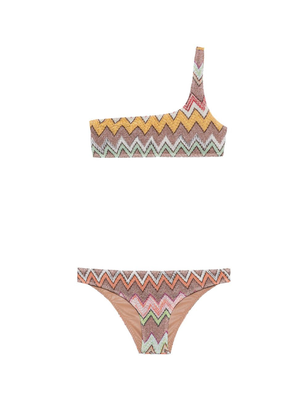 Bikini monospalla con motivo a chevron in multicolore Missoni - donna 