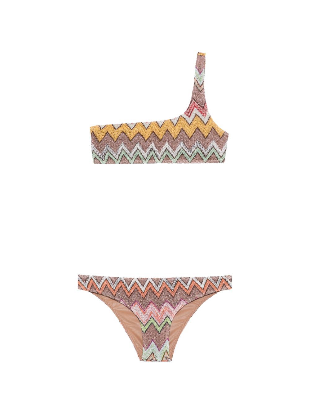 Bikini monospalla con motivo a chevron in multicolore Missoni - donna 