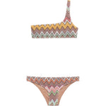 Bikini monospalla con motivo a chevron in multicolore Missoni - donna 
