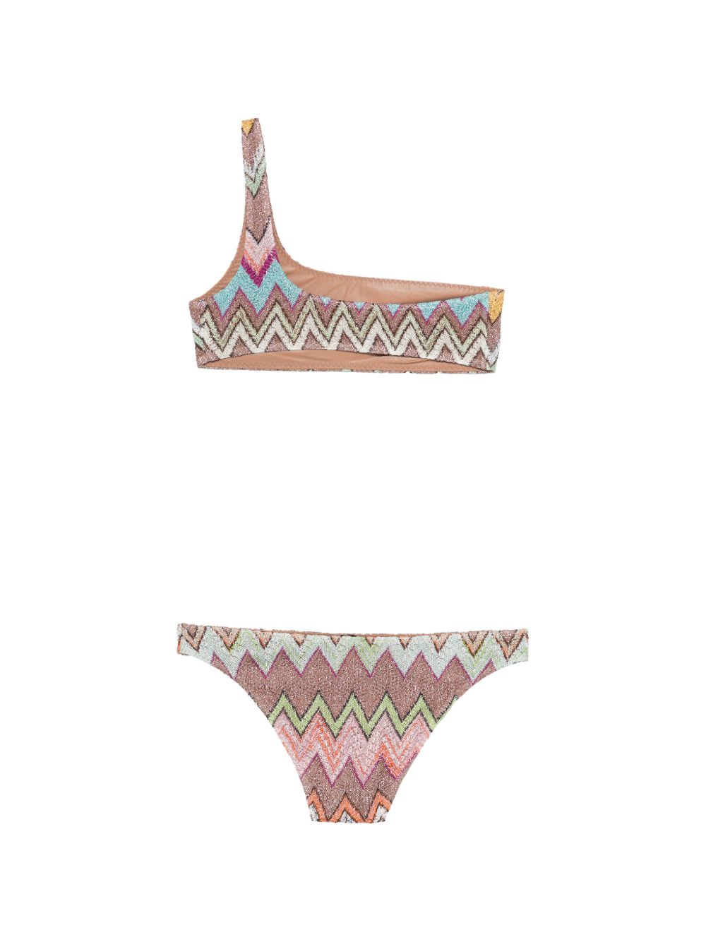 Bikini monospalla con motivo a chevron in multicolore Missoni - donna 