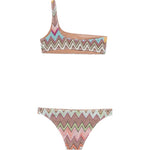 Bikini monospalla con motivo a chevron in multicolore Missoni - donna 
