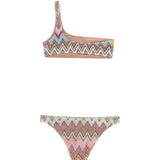 Bikini monospalla con motivo a chevron in multicolore Missoni - donna 
