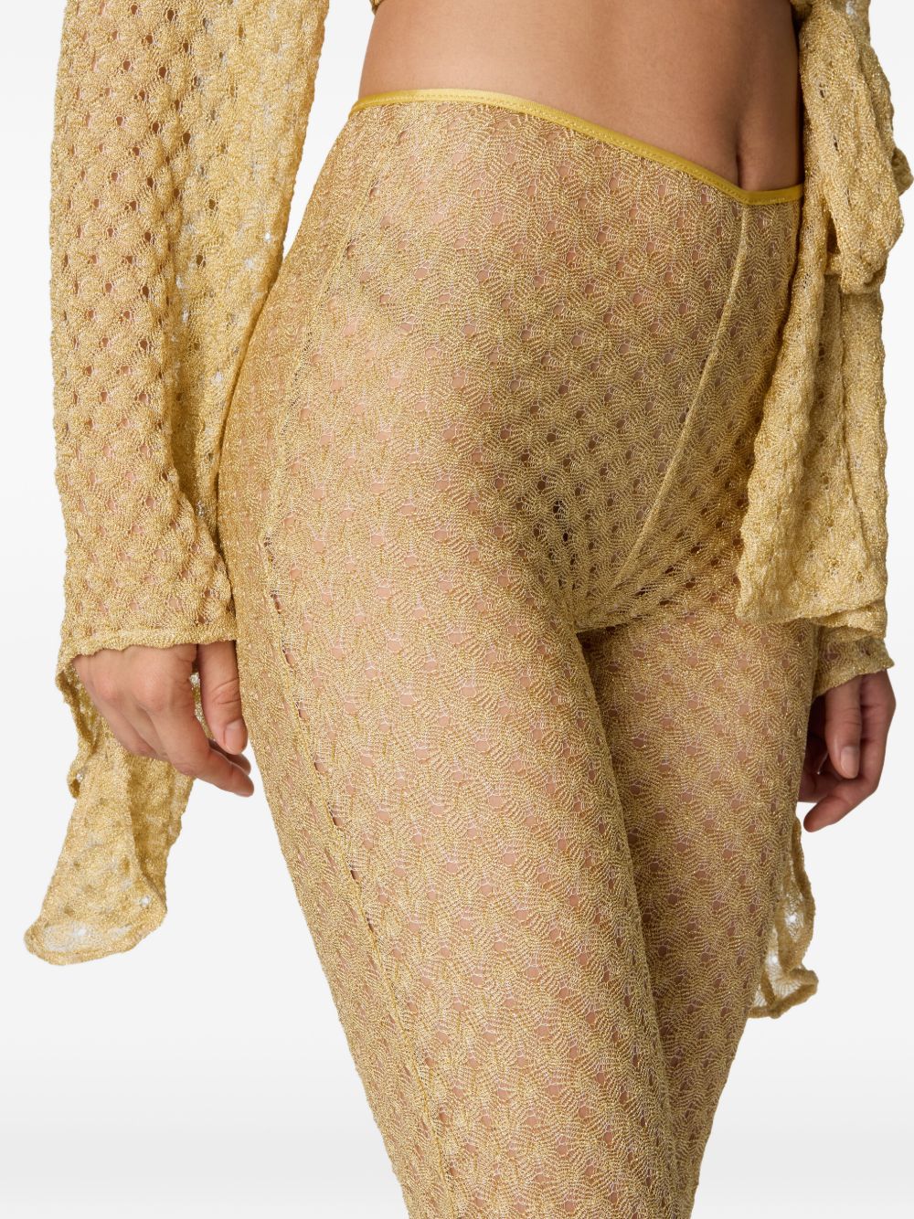 Pantaloni Raschel a gamba ampia in dorato Missoni - donna 