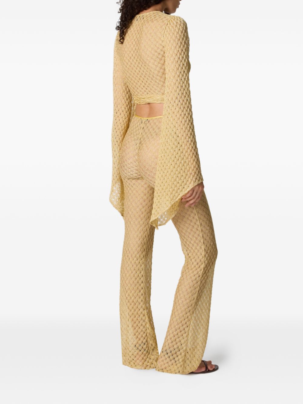 Pantaloni Raschel a gamba ampia in dorato Missoni - donna 