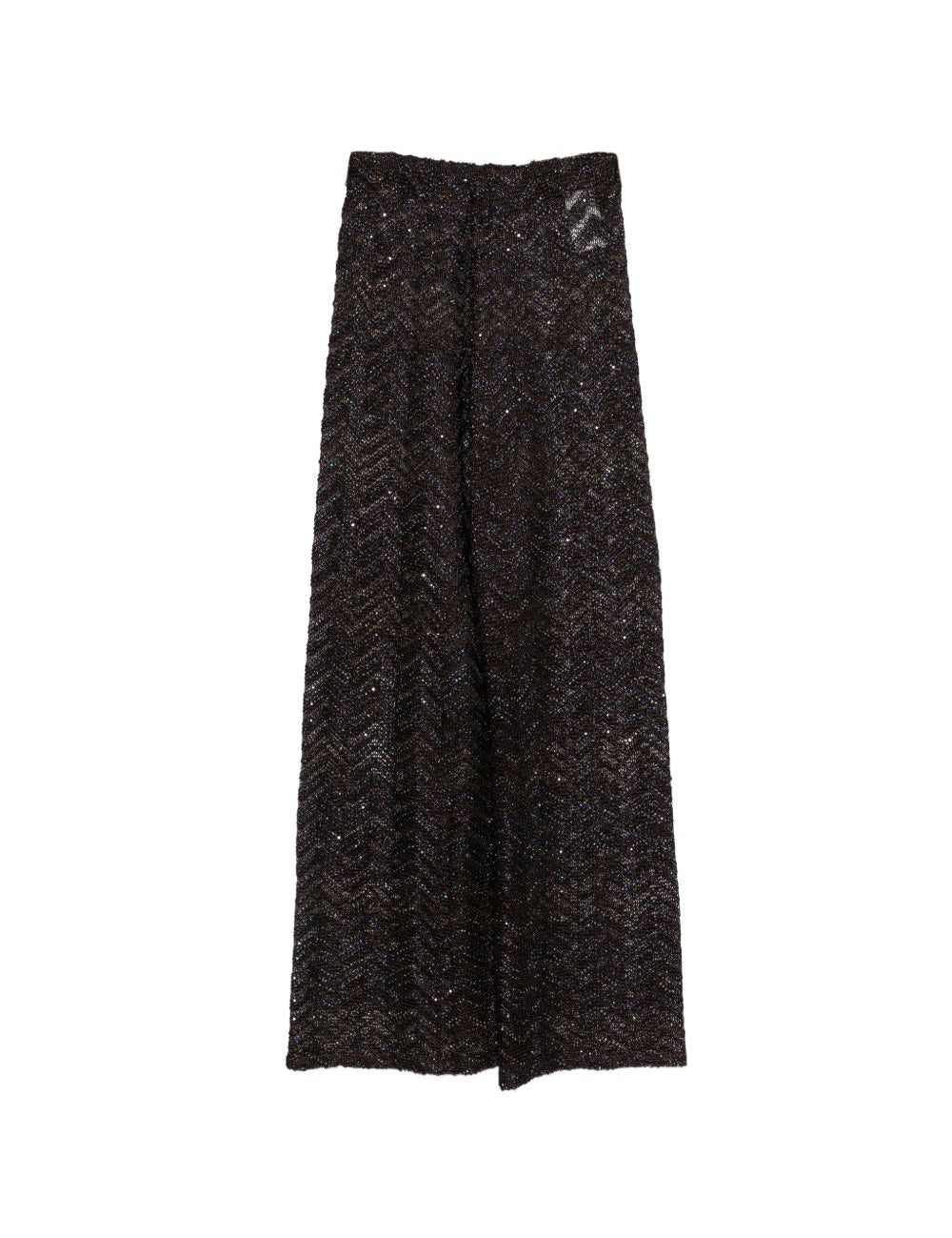 Pantaloni con motivo chevron in marrone Missoni - donna 